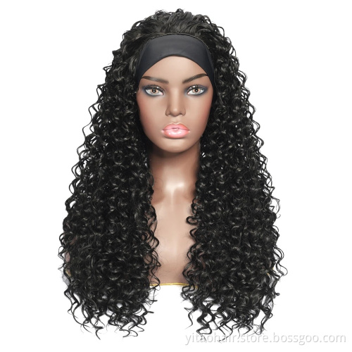Curly Headband Wig for Women with factory price  Headband Ombre Honey Blonde Wig Burg 1B headband wig synthetic